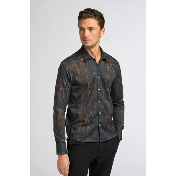 Goodman Other - GOOD MAN BRAND Long Sleeve Button Up Shirt Size Small Black / Orange Top NWOT